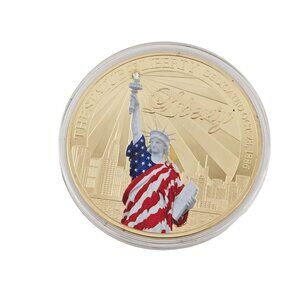 American Mint Star Liberty Shining Light Freedom Coin 24k Gold Layer No COA